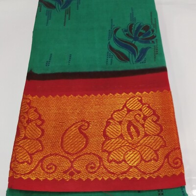 Sungudi - Green Colour Saree (Without Blouse)