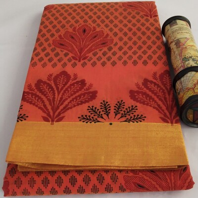 Printed Silk Cotton Saree - with Blouse - PSC020