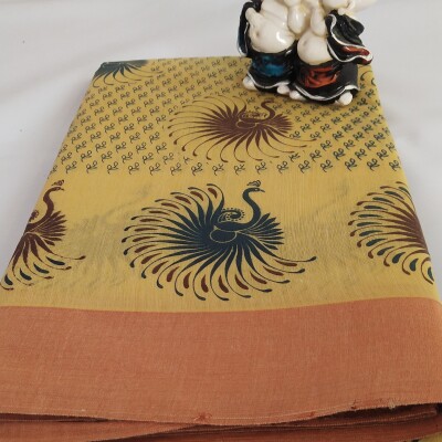 Printed Silk Cotton Saree - with Blouse - PSC008