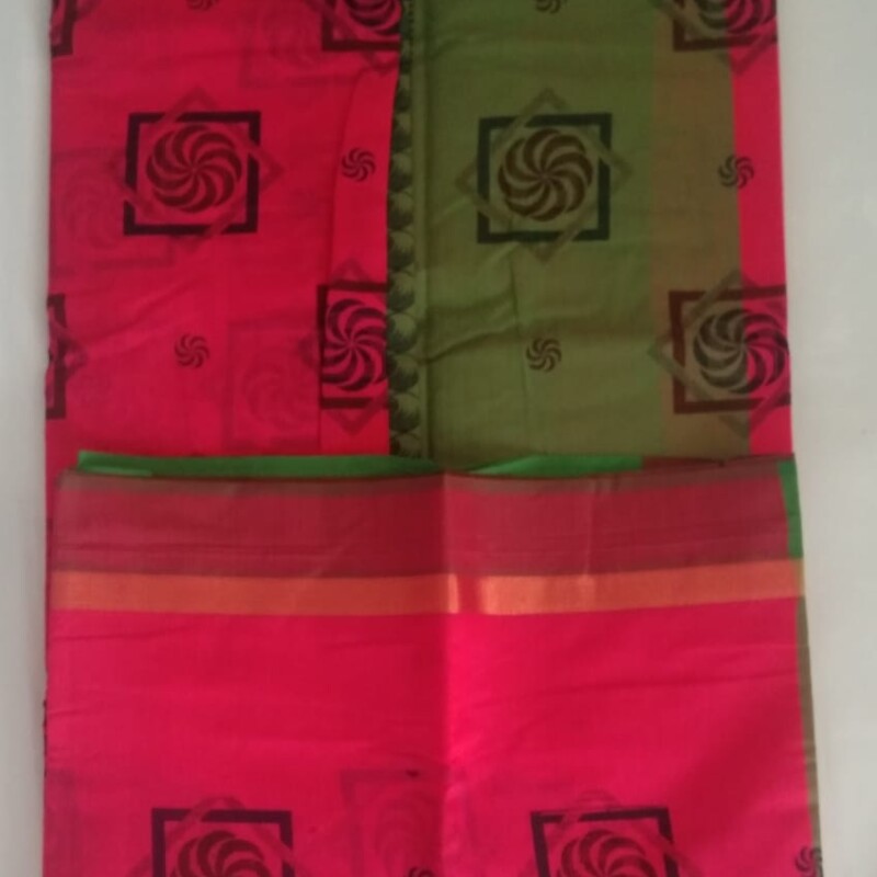 Printed Silk Cotton Saree - with Blouse - SC019