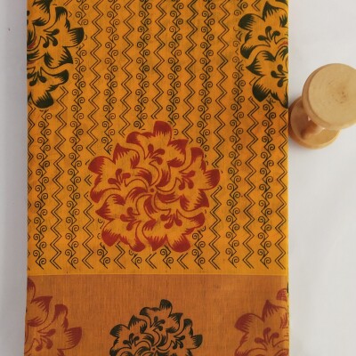 Printed Silk Cotton Saree - with Blouse - PSC034