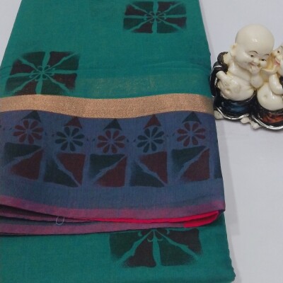 Printed Silk Cotton Saree - with Blouse - SC058