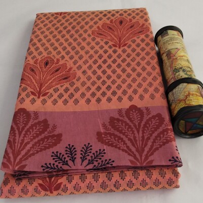 Printed Silk Cotton Saree - with Blouse - PSC016