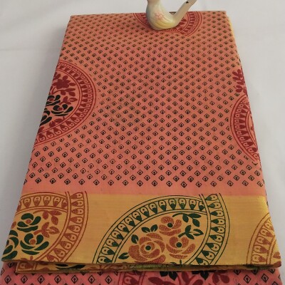 Printed Silk Cotton Saree - with Blouse - PSC025