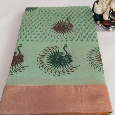 Printed Silk Cotton Saree - with Blouse - PSC009