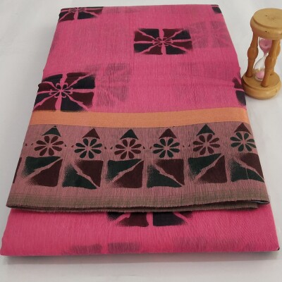 Printed Silk Cotton Saree - with Blouse - SC060
