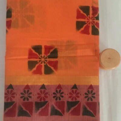 Printed Silk Cotton Saree - with Blouse - SC061