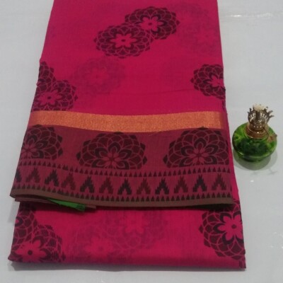 Printed Silk Cotton Saree - with Blouse - SC036