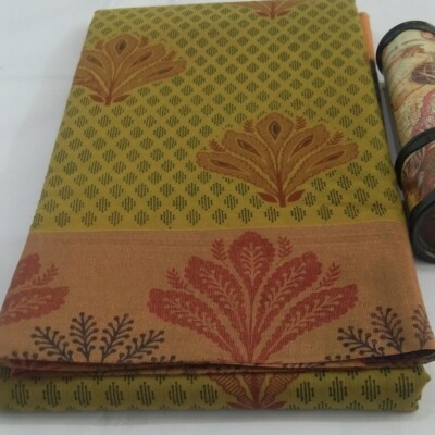 Printed Silk Cotton Saree - with Blouse - PSC018