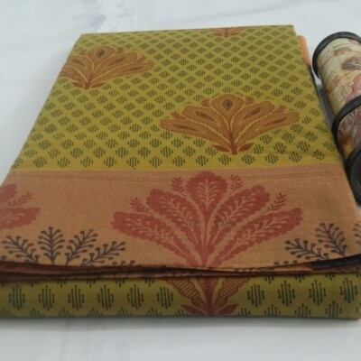 Printed Silk Cotton Saree - with Blouse - PSC018