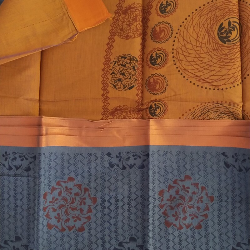 Printed Silk Cotton Saree - with Blouse - PSC036