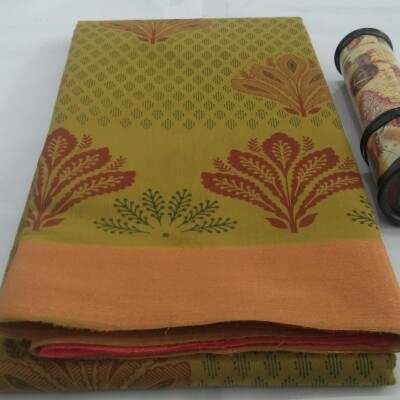Printed Silk Cotton Saree - with Blouse - PSC019