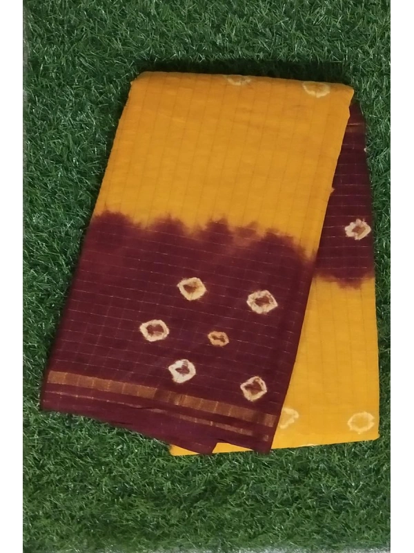 Emphasizing the large circular tie-dye patterns and delicate hand-dotted motifs -SCS00141