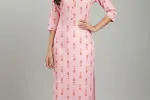  Light Pink Lotus Print Kurti - TM00471 Thumbnail Image 2